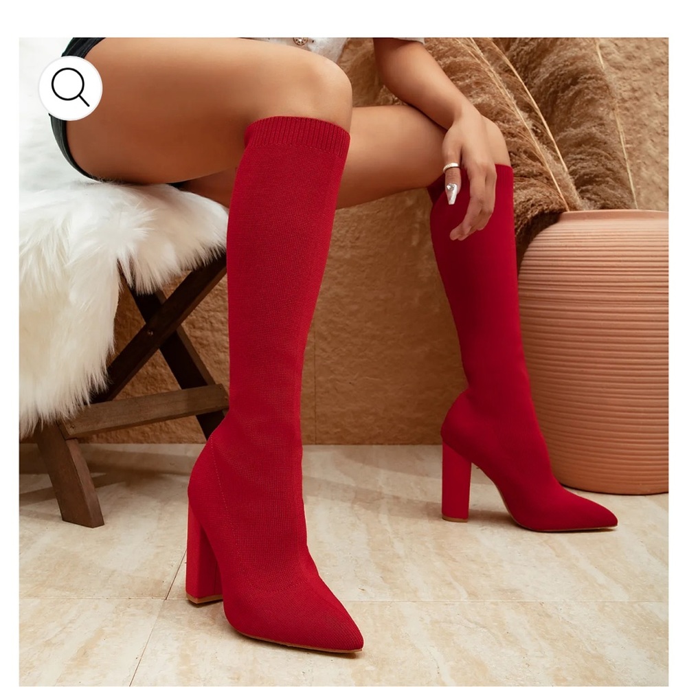 Newbella tall red sock boots BRAND NEW